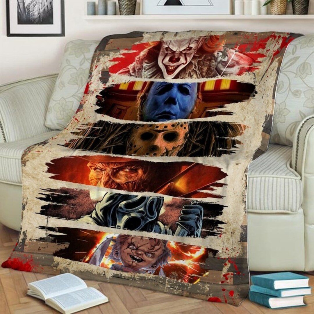 Friends Horror Characters Blanket Horror Movies Fleece Mink Etsy