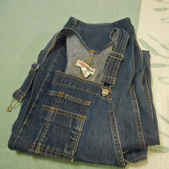 LONDON JEAN OVERALLS Blue Denim Vintage Victoria Secr… Gem