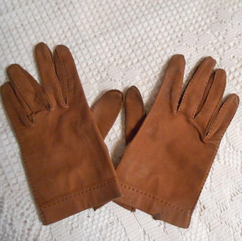 Cream OSTRICH LEATHER Driving GLOVES Wrist Length Side Slits Etsy