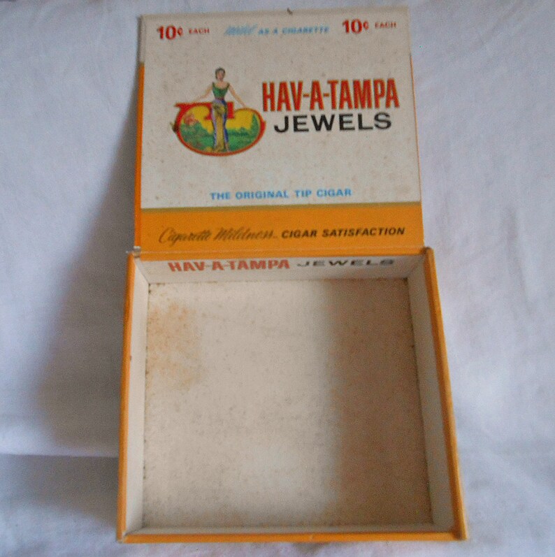 Hav A TAMPA JEWELS CIGAR Box Vintage Cardboard Paper Hinge Etsy Australia