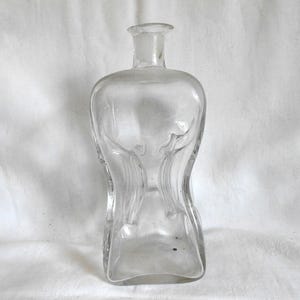 Glass Bottle Antique Pinched Waist Round Shoulders Flared Top Flower Vase Home Decor