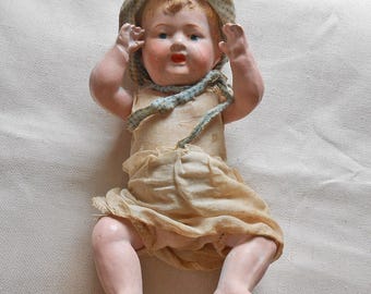 Antique German Bisque Jointed Baby Doll Miniature - Etsy