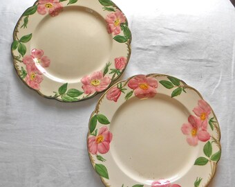 Franciscan Desert Rose Dinner Plates Pink Blooms Hand Painted Vintage Calif Buy 1 or Both
