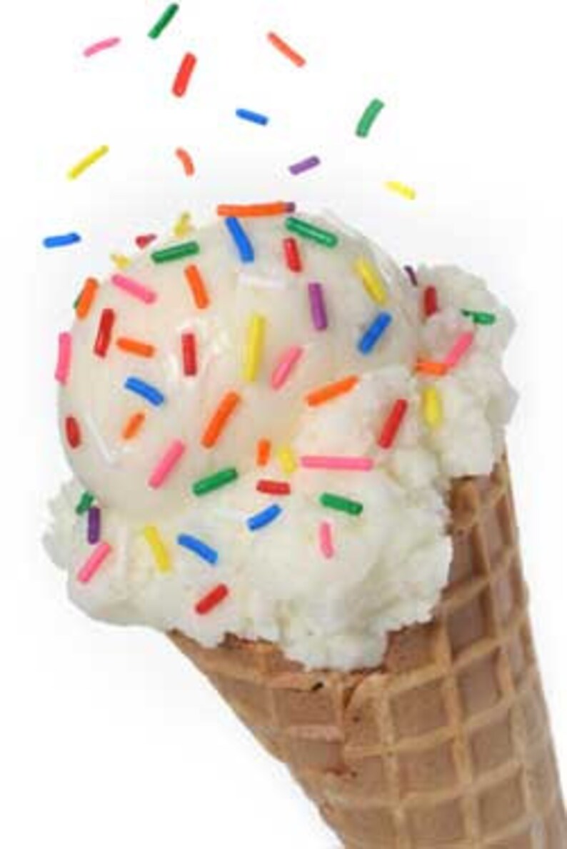 NEW Vanilla Sprinkled Ice Cream ConeAll Natural VEGAN Etsy