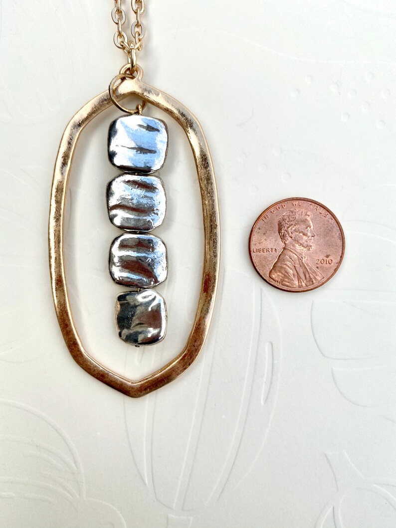 gold plated chain hammered pendant necklace silver gold plated pendant necklace necklace gold necklace Silver gold plated necklace