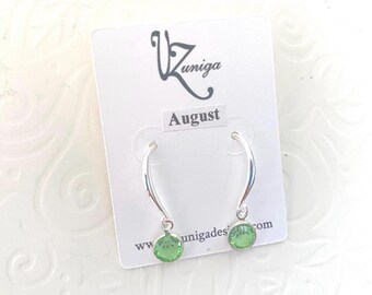 Swarovski Birthstone Charm Earrings, Sterling Silver Hooks