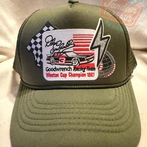 Vintage Racing Trucker Hat – “The Intimidator” Retro Style Snapback – Dale Earnhardt 1987 DTF Patch Cap