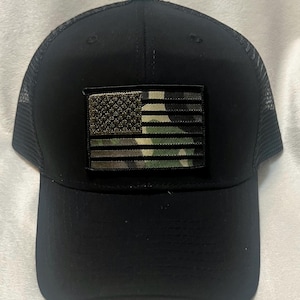 Structured Mesh SnapBack Camo American Flag Hat