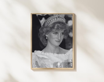 ヴィンテージ ダイアナ妃の肖像画 – ロイヤルアイコン キャンバス