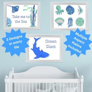 Ocean nursery wall art, Coastal bathroom decor, Beach house living room, Calm, modern bedroom gallery wall, Summer or beach-themed gifts