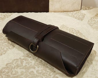 Genuine Leather Tool Roll Organizer, Carving Tool Storage