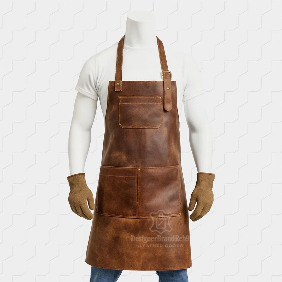Full-grain Leather Apron – Unisex BBQ Butcher Chef Work Apron - Etsy