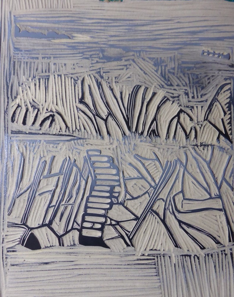 PORTPATRICK HARBOUR Lino Print Lino Cut Scotland Sea Rock Etsy