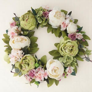 Front Door Flower Wreath – Spring Summer Artificial Floral Decor, Handmade for Events, Weddings, or Home Styling home present wall decor