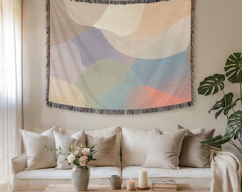Abstract Pastel Art Wall Tapestry & Fabric Wall Art – Premium Woven Vintage Home Decor for Soft Modern Interiors