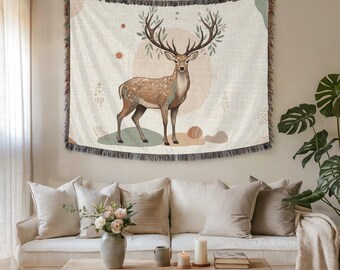 Wandtapijt bohohert en stoffen muurkunst – Premium geweven minimaal natuurdecor, Scandinavisch esthetisch cadeau