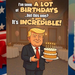 Trump-verjaardagskaart – grappige digitale download – afdrukbare kaart voor hem of haar
