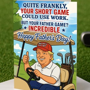 Trump Father's Day Card – Funny Golf-Themed Digital Download – Printable Card for Dad