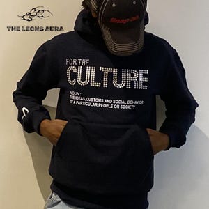 Crystal Rhinestone Hoodie: Unisex Streetwear Pullover - &quot;For the Culture&quot;