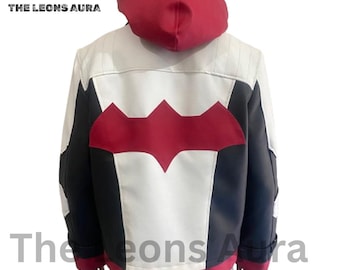 Arkham Knight Red Hood Lederjacke, handgefertigtes Halloween-Kostüm