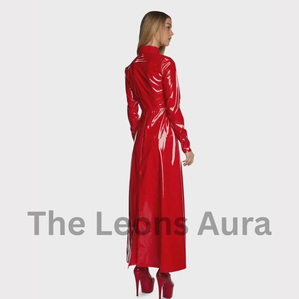 Red Vinyl Trench Coat: Cyberpunk Gothic Statement Outerwear - Etsy