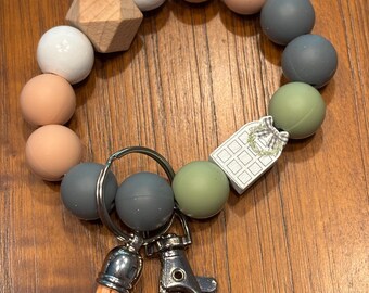 Home silicone bead key holder bracelet