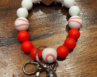 Custom made silicone bead sports bracelet key holder
