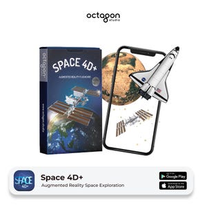 Flashcard spaziali / Schede interattive del sistema solare in realtà aumentata + app gratuita / Regalo STEM per bambini e classi / Set da 26 carte - 4D+