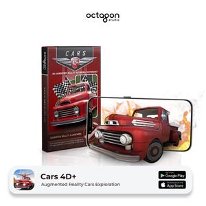 Cartões de Realidade Aumentada Cars 4D+ • 26 Veículos Interativos • Brinquedo de Corrida STEM e Garagem Virtual para Crianças e Salas de Aula