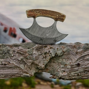 Handcrafted Alaskan ulu chef knife, damascus ulu knife
