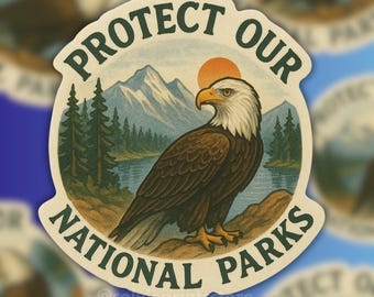 National Parks Eagle Sticker: Glossy Vinyl Wildlife Decal