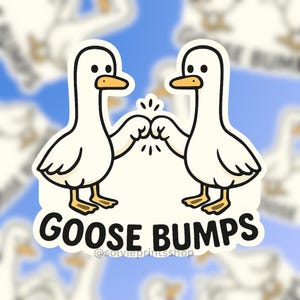 Goose Bump Sticker | Funny Goose Fist Bump Vinyl Sticker | Punny Animal Sticker | Cute Laptop & Water Bottle Sticker | Funny Gift