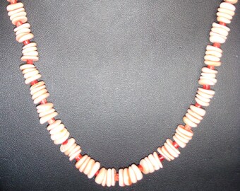 Shell, Apple Coral & Copper Necklace