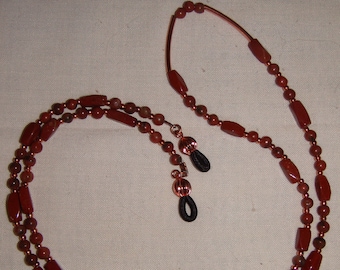 Red Creek Jasper and Copper Eyeglass Lanyard