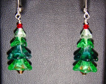 Swarovski Christmas Tree Pierced Earrings