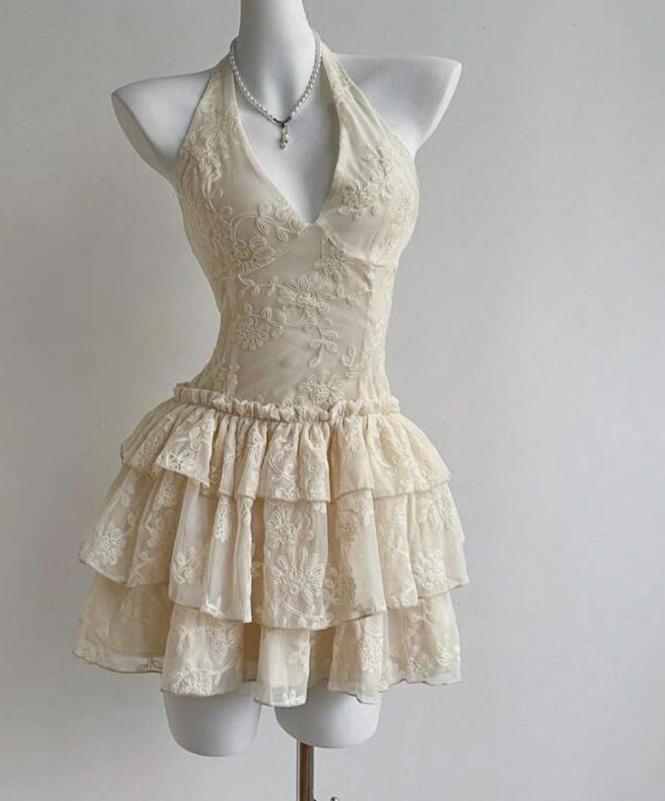 White fairy summer y2k dress