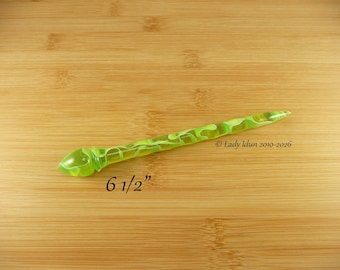 Hair Stick Longer Length Green Apple Acrylic