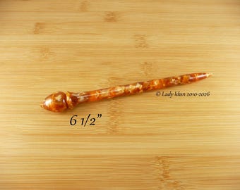 Barra para el cabello de acrílico de longitud larga color caramelo.