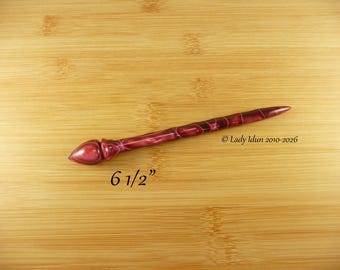 Hair Stick Longer Length Dark Burgundy Swirl Acrylic