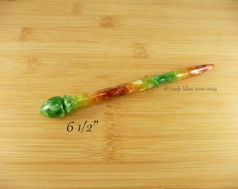 Palillo para el cabello de longitud más larga, acrílico brillante de tucán