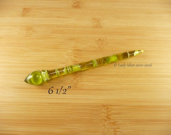 Hair Stick Longer Length Light Green Tourmaline Acrylic