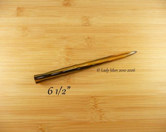 Hair Stick Longer Length Icicle Black And Gold Stripe Acrylic Limited Supply