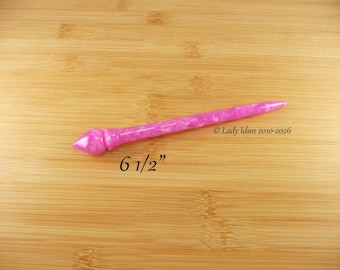 Hair Stick Longer Length Pink Crystal Gems Acrylic