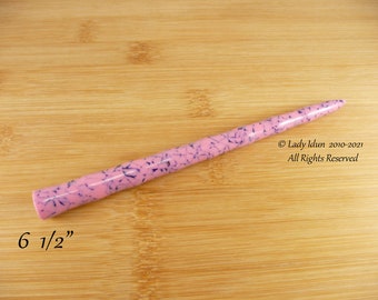 Palillo para el cabello de mayor longitud, carámbano, telaraña rosa y azul, acrílico, suministro limitado