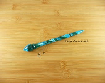Hair Stick Medium Length Sea Blue And Green Acrylic