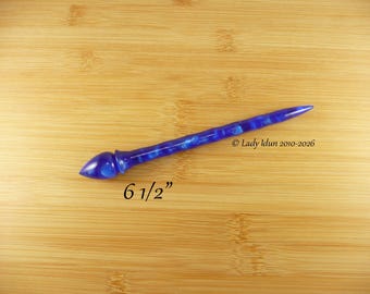 Horquilla de acrílico azul cobalto de longitud extralarga