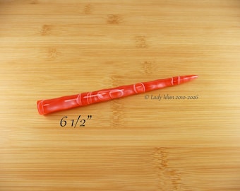 Hair Stick Longer Length Icicle Cinnamon Red Heart Acrylic
