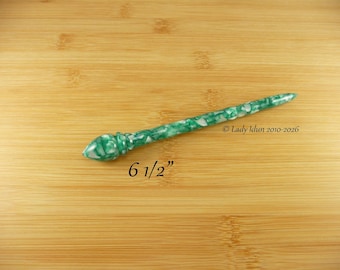 Hair Stick Longer Length Green Ice Acrylic