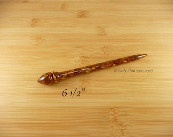 Hair Stick Longer Length Gold Rush Acrylic