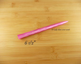 Hair Stick Longer Length Icicle Iridescent Pink Swirl Acrylic